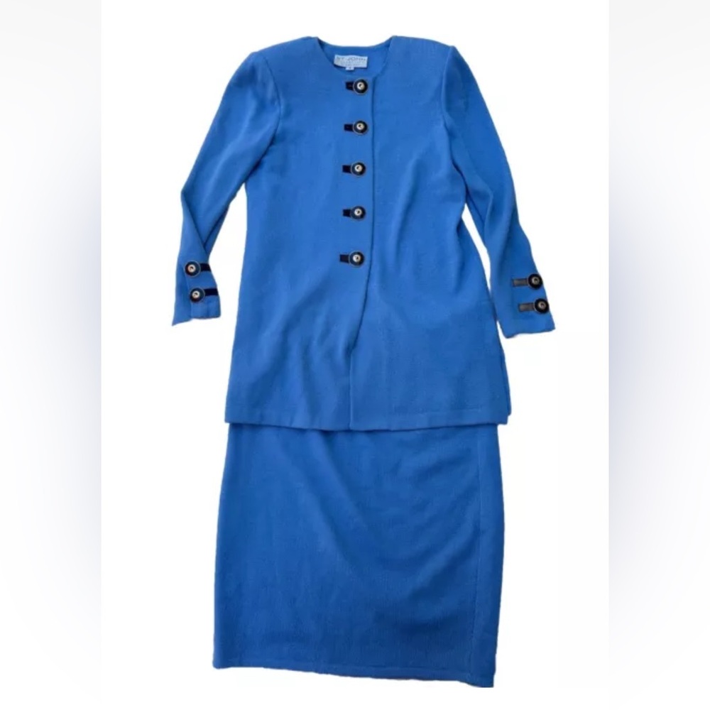 St John collection by marie gray 3 Piece Skirt Set BluE  Small Skirt Size 4